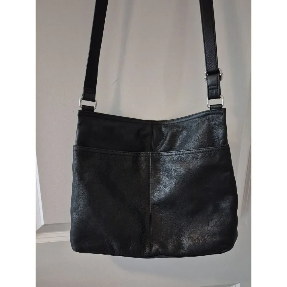 Margot Anthropologie Black Leather Slim Crossbody Bag